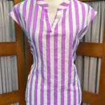 SheIn Cap Sleeve Blouse in White and Purple stripes Photo 0