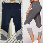 Lorna Jane  Asha Chevron Gray Cropped Mesh‎ Leggings Size US Small Photo 1