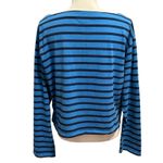 J Crew Size M Cropped Boatneck Tee T Shirt Mariner Cotton Breton Stripe Blue Size M Photo 1