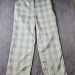 ASOS Womens Plaid Flat Front Wide Leg Pants Size 8 Grey Preppy Streetwear Gray Photo 0