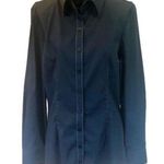 BCBGMAXAZRIA Black Button Down Stitched Top size Medium Photo 0
