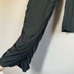 [Me + Em ] Dark Green Long Sleeve Jersey Ruched Dress Photo 10