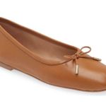 Nordstrom Flats Size 5 Square Toe Brown Leather Slip On Casual Shoes Photo 0