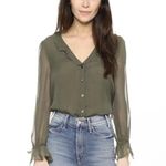 Diane Von Furstenberg DVF  ‘Kirsty’ Blouse Midnight Blue Size 2-100% Silk Photo 5