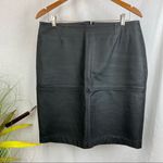 Newport News  100% Leather Black Knee Length Skirt 12 Photo 0