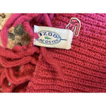 IZOD Vintage Lacoste Knit Scarf Hat Combo 100% Orlon Pink 80s Made USA Photo 3