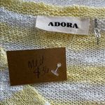 Adora Yellow & White Striped Button Front Slub Yarn Knit Top NWT Size M Photo 5