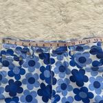 ZARA Jeans Straight Leg High Rise Daisy Print Boho Hippie Floral Blue White 4 Photo 10