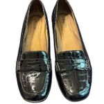Softspots Patent Leather Croc Print Penny Loafer Shoes Women's 10 N Black Office Photo 0