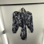 Michael Kors Michael  Abstract Print Peasant Blouse Size 2X Belted Top Photo 4