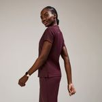 FIGS  Sona FORMx Slim V-Neck Scrub Top in Burgundy, Size X-Small Photo 2