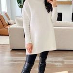 Free People  Ottoman Slouchy Tunic Sweater Dress in Ivory Size Large Photo 2