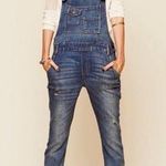 Free People  Distressed Denim Skinny Overalls Photo 0