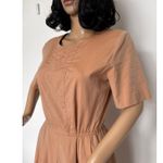 Burberry 70's Burberrys Tan day dress Embroidered Crest, boulton zip & size tab small Photo 4