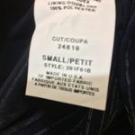 ABS Allen Schwartz Allen B. Schwartz ABS women's small petite navy pinstripe buttoned blazer jacket Photo 4