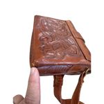 Flores Mexican womens handcrafted Tooled brown Leather Crossbody Bag SKU8095 Photo 10