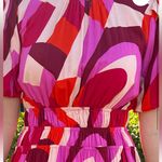 THML  puff sleeve geometric pattern bold print maxi dress size XS NWT Photo 11