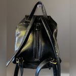 CRAZY HORSE  Leather Backpack Black Zipper-Back Front Compartment Pull-Tie Top Photo 4