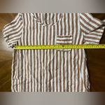 Artisan NY Top Stripe 100% Linen Cap Sleeve Pocket Detail Size Small Photo 4