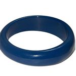 Mid Century Asymmetrical Blue Lucite Bangle Bracelet Women’s Costume Jewelry Vin Blue Photo 1