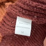 Pink Lily brown striped long open front cardigan neutral fall M casual knit Photo 4