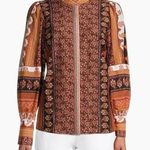 NWT Kobi Halperin Amy Printed Silk Blouse, Size L New w/Tag Retail $398 SOLD OUT Size L Photo 0