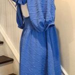 Free People Boho Baby Doll Blue Square Neck Puff Sleeve Mini Dress Sz Medium Photo 1