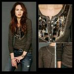 Free People Tigers Eye Long Sleeve Henley Photo 1