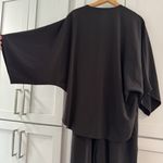 Halston Heritage $445‎  CHARLIE Black Kimono Cape Jumpsuit Sz 12 Classy Cocktail Photo 5