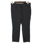 Worthington Black & White Windowpane Plaid Cropped Flat Front Pants 6S Photo 3