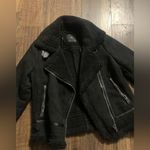 ZARA  black shearling moto jacket $120 M classic spring discontinued boho Photo 2