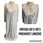 Vintage Pinehurst Lingerie Floral Lace Nightgown Women’s Size Large Romantic Cot Blue Photo 1