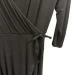 Rolla Coster Black Wrap Plunging V Neck 3 Quarter Sleeve Flowy Tie Waist Dress S Photo 8
