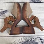 Kork-Ease KORKS Wendy Taupe Rust Fur Suede Combo Fabric Platform Sandals 9 Photo 5
