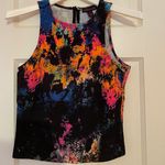 Material Girl Black Tie Dye Print Crop Top Photo 0