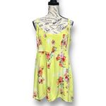 Torrid  2X Lime Green Floral Tank Top Smocked Babydoll Cami Boho Challis Summer Photo 1