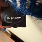 NWT Poncho Tribal Greek Knit Blue Cream Orange OS Fuzzy Cozy Warm Size undefined Photo 2