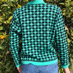vintage turquoise diamond blazer tweed jacket Blue Photo 4