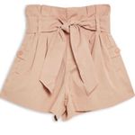 Topshop High Rise Paperbag Utility Mom Trouser Shorts Casual Summer Belted US 6 Photo 8
