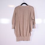 Mes Demoiselles Paris Cotton Cashmere Knit High Low Hem Crew Neck Sweater Beige Photo 3