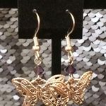 Swavorski Swarovski Bicone & Silverplated butterfly Earrings Photo 5