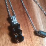 Brazilian Smokey Quartz Three Stone Stainless Steel Pendant Necklace Photo 1