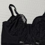 Cacique  42DDD Unlined Balconette Bra Underwire Black Lace & Mesh Velvet Accent Photo 14