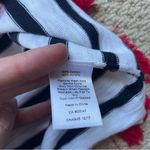 Talbots Red White and Blue Striped Cotton Knit Tassel Fringe Summer Top Small Photo 2