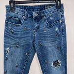 BLANK NYC Crop Girlfriend Jeans with gem stone designs Photo 2