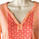 Lucky Brand  Coral Place Scarf Orange Boho Long Sleeve Paisley Top ~ Womens SMALL Photo 3