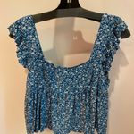 SheIn Blue  Ruffle Top Photo 0