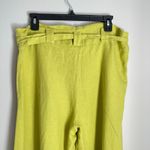 Bryn Walker Linen Chartreuse Green Wide Leg Flowy Pants (Small) Photo 5