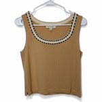 St. John  Camel Tank Top with Black White Trim S Photo 1