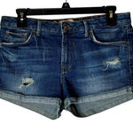 ZARA  Woman Shorts Women 4 Blue Premium Selvedge Denim Distressed Jean Shorts‎ Photo 0